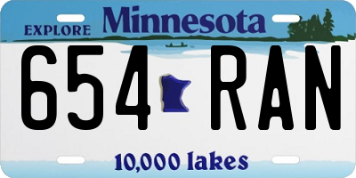 MN license plate 654RAN