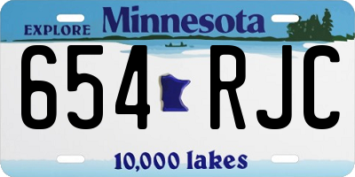 MN license plate 654RJC