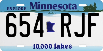 MN license plate 654RJF