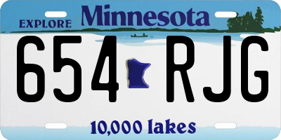 MN license plate 654RJG
