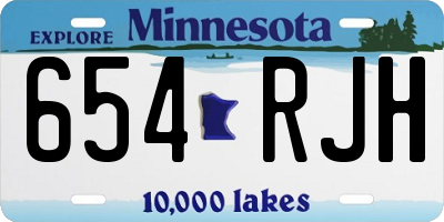 MN license plate 654RJH