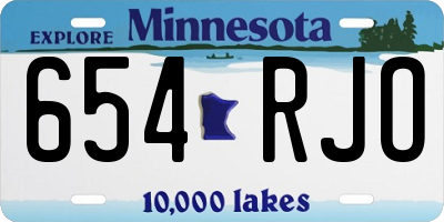 MN license plate 654RJO