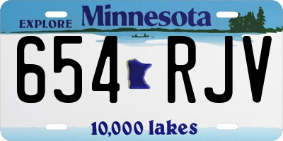 MN license plate 654RJV