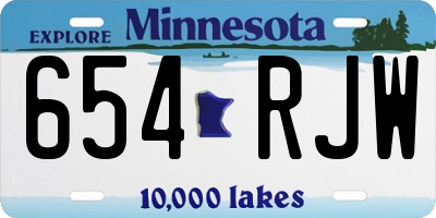 MN license plate 654RJW