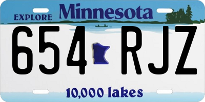 MN license plate 654RJZ