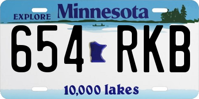 MN license plate 654RKB