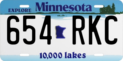 MN license plate 654RKC