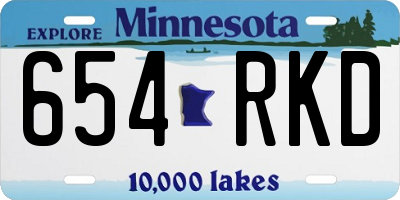 MN license plate 654RKD