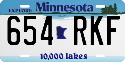MN license plate 654RKF