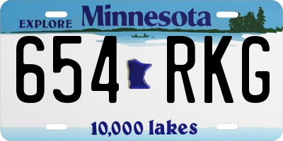 MN license plate 654RKG