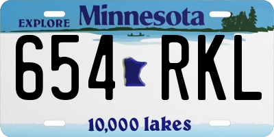 MN license plate 654RKL