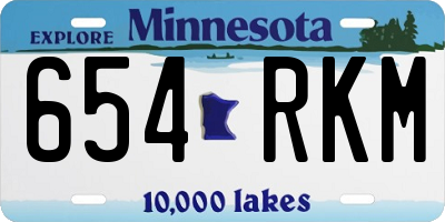 MN license plate 654RKM
