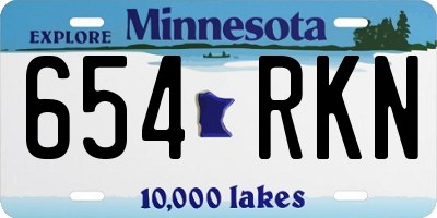MN license plate 654RKN