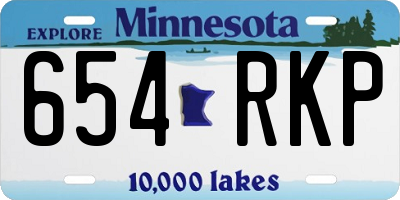 MN license plate 654RKP