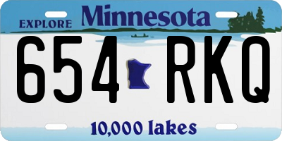 MN license plate 654RKQ