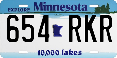 MN license plate 654RKR