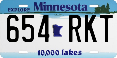 MN license plate 654RKT