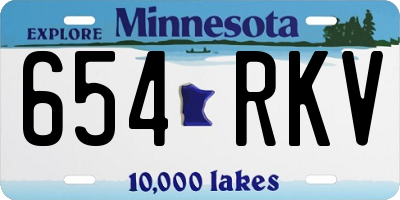 MN license plate 654RKV