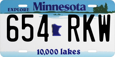 MN license plate 654RKW
