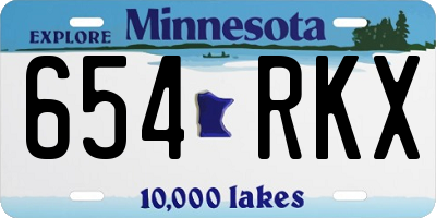 MN license plate 654RKX
