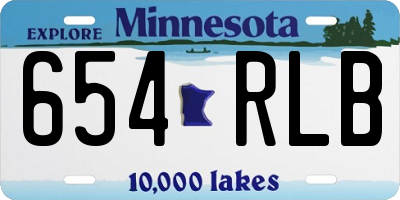 MN license plate 654RLB