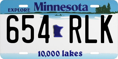 MN license plate 654RLK