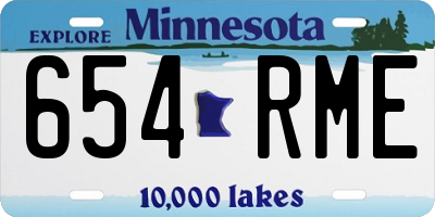 MN license plate 654RME