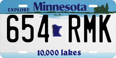 MN license plate 654RMK