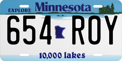 MN license plate 654ROY