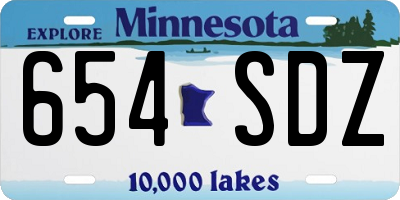 MN license plate 654SDZ