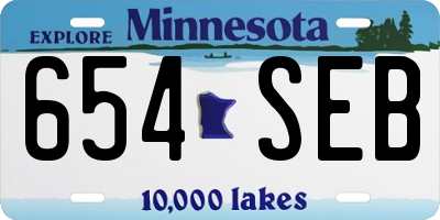 MN license plate 654SEB