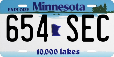 MN license plate 654SEC