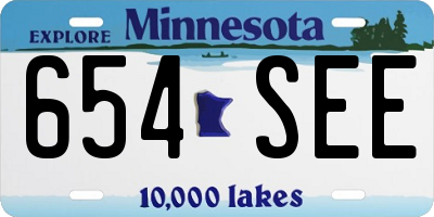 MN license plate 654SEE