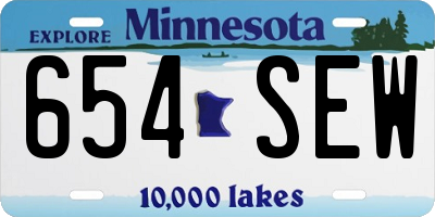 MN license plate 654SEW