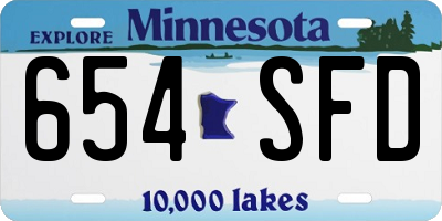 MN license plate 654SFD