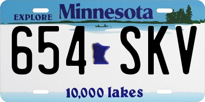 MN license plate 654SKV