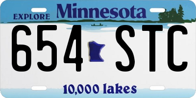 MN license plate 654STC