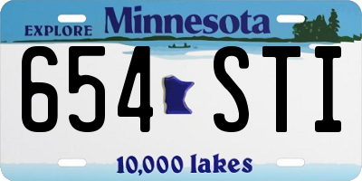 MN license plate 654STI