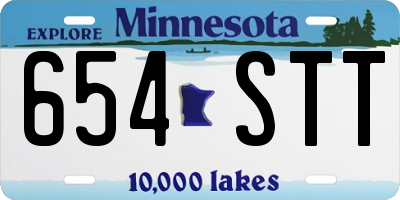 MN license plate 654STT