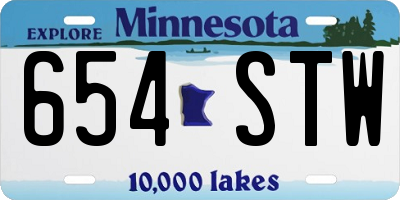 MN license plate 654STW