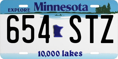 MN license plate 654STZ