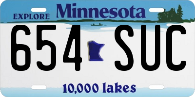 MN license plate 654SUC