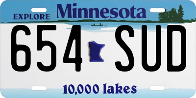 MN license plate 654SUD