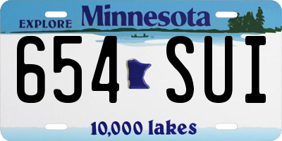 MN license plate 654SUI
