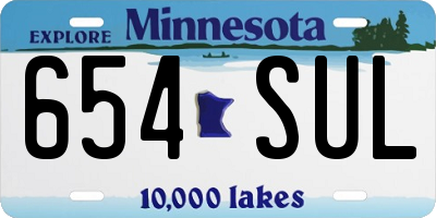 MN license plate 654SUL