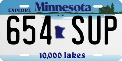 MN license plate 654SUP