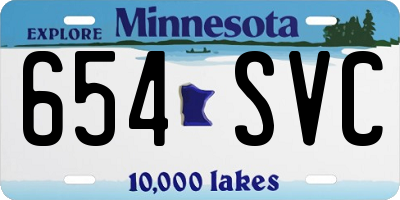 MN license plate 654SVC