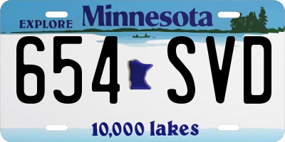 MN license plate 654SVD