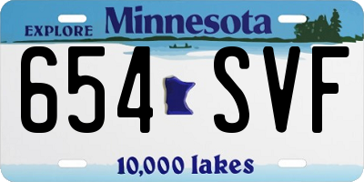 MN license plate 654SVF