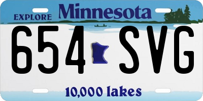 MN license plate 654SVG
